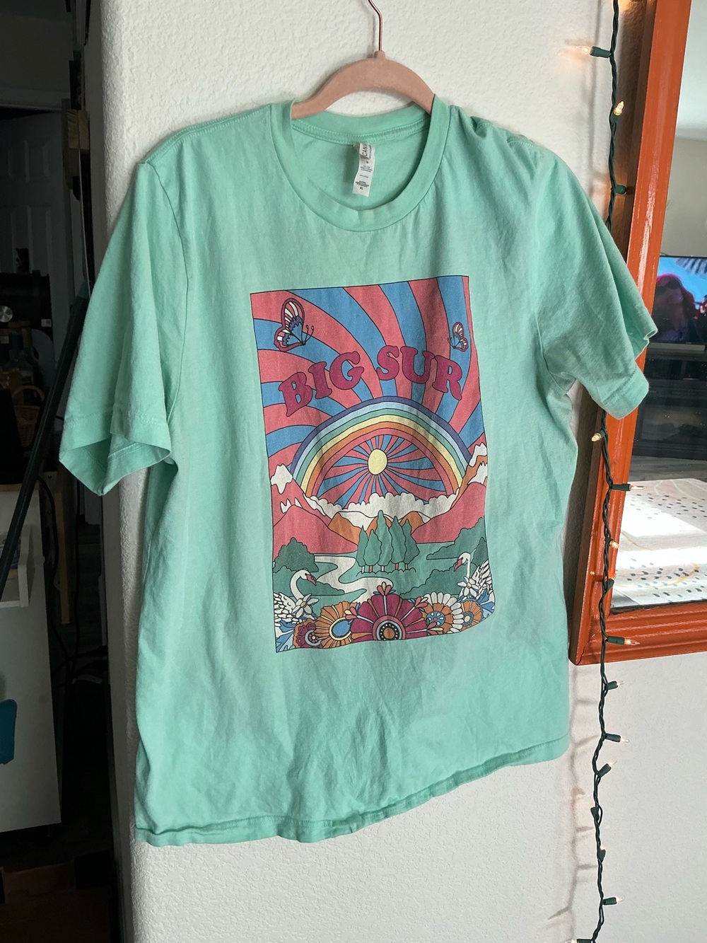 Bella Canvas Mint Green Graphic Tee with Colorful Print